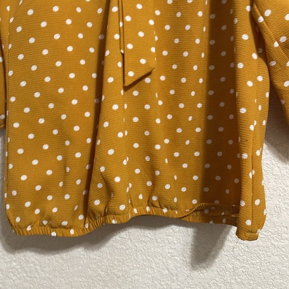 SARA MICHELLE Polka Dot Mustard Blouse - Picture 4 of 5